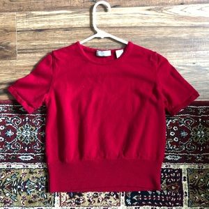 Kate Hill Red Crop Sweater